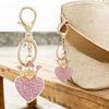 Chaveiro Brilhante Strass Incrustado Coração Coroa Design Pingente de Chaveiro Esmalte Processo de Gotejamento de Óleo Bordas Lisas Fivela de Mola Porta-Chaves Mochilas