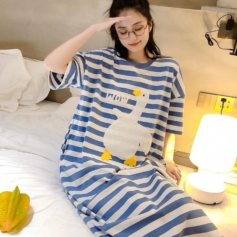 Women's Summer Cartoon Pajamas: Loose-Fit, Short-Sleeved, Casual National Tide for Cute Home Wear