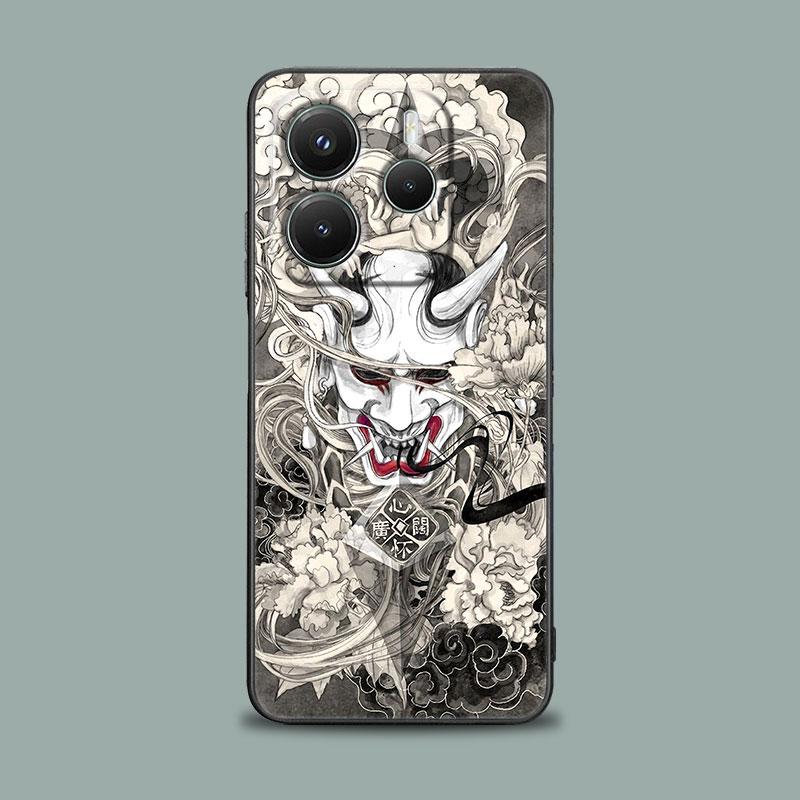 Samurai Ghost Hannya Ukiyo-E Mask Phone Case for Xiaomi Redmi 14C 12C 10C 13C 4G Redmi Note 14 13 12 11 10 Pro Plus 12S 9S Cover