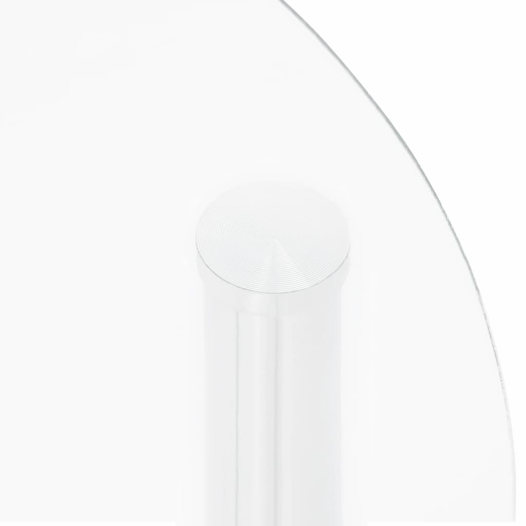 Side Table with 2 Shelves Transparent 38 Cm Tempered Glass