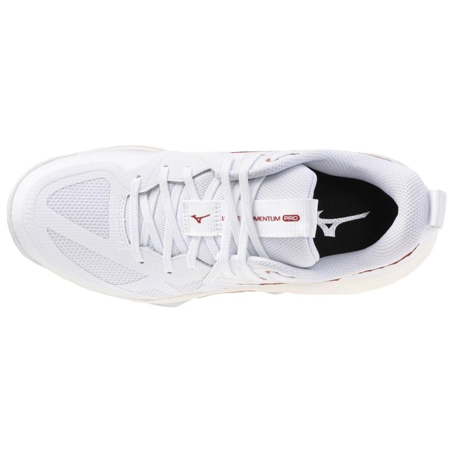 Mizuno Wave Momentum Pro Comfortable Durable Supportive Low-Top Volleyball Shoes Women sneaker White Red V1GC254073