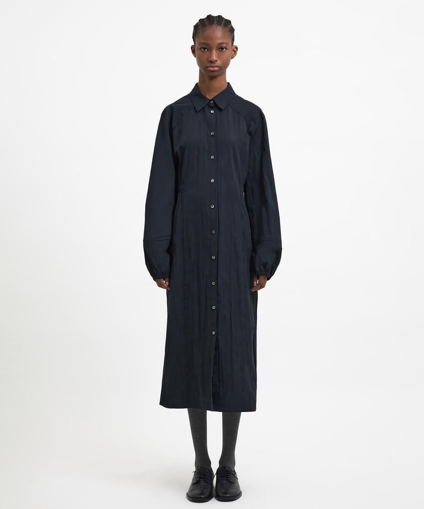 Youth Side-Slit Shirt Dress - Black