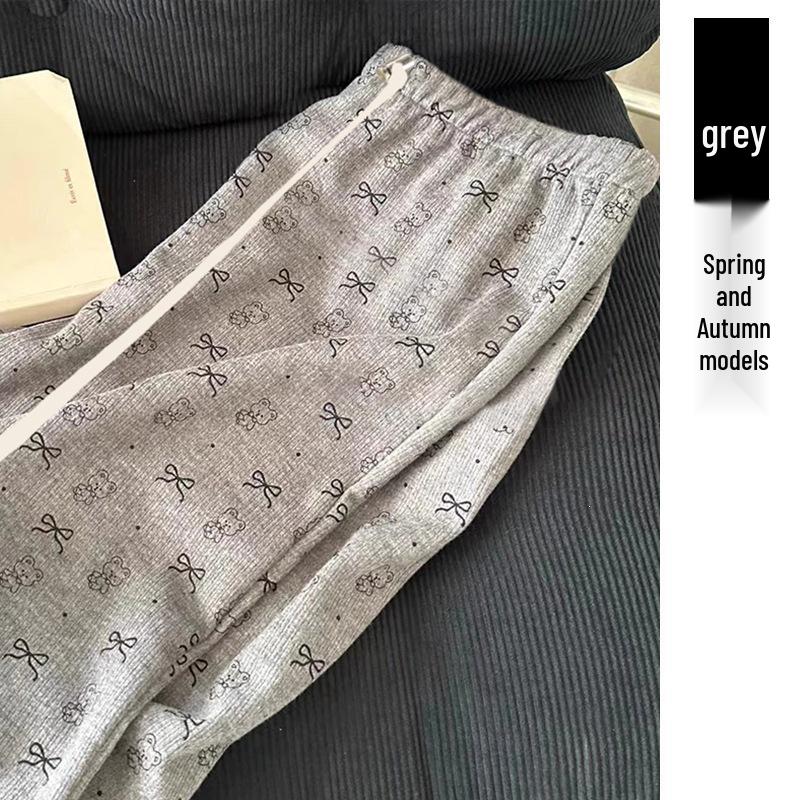 Maternity Bow Print High Waist Micro-Flare Cropped Pants - Spring/Summer 2026 4XL