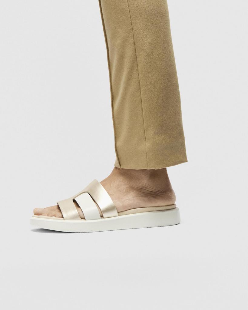 ECCO Float Genuine Leather Women's Flat Sandals, 27374360958, White/Pure White Gold, Size 23.5 cm, 3E