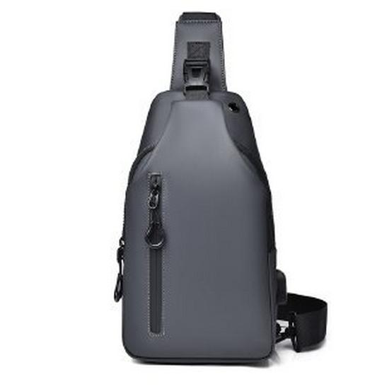 

Мужская водонепроницаемая нагрудная сумка кроссбоди большой вместимости - Повседневный, модный рюкзак для путешествий на открытом воздухе серый