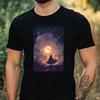 T-Shirt Men Witch At Full Moon Motif Cotton Size XS To 5XL