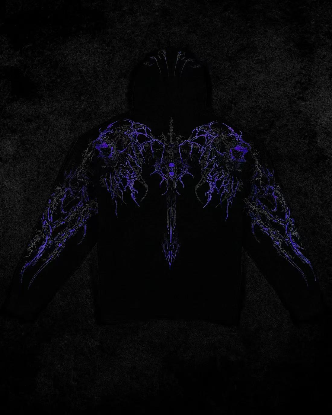 Breathedivinity Herren Hoodie im dunklen Stil - Trendige Herbst-/Winter-Sportbekleidung Extra Large
