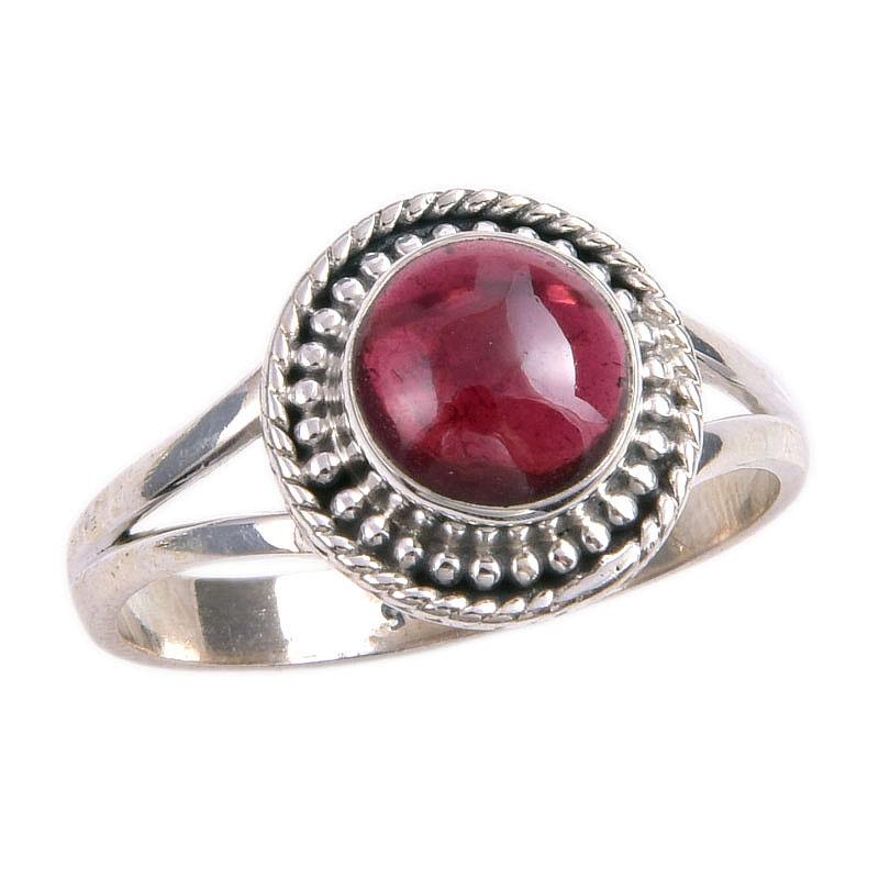 Natural Garnet Gemstone Handmade 925 Solid Sterling Silver Gift Ring S.10 m1O70