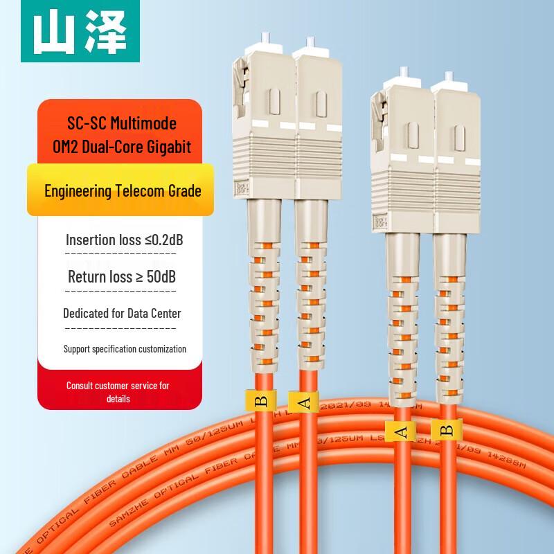 

SAMZHE Telecom-Grade SC-SC Multimode Duplex LSZH Fiber Optic Patch Cable