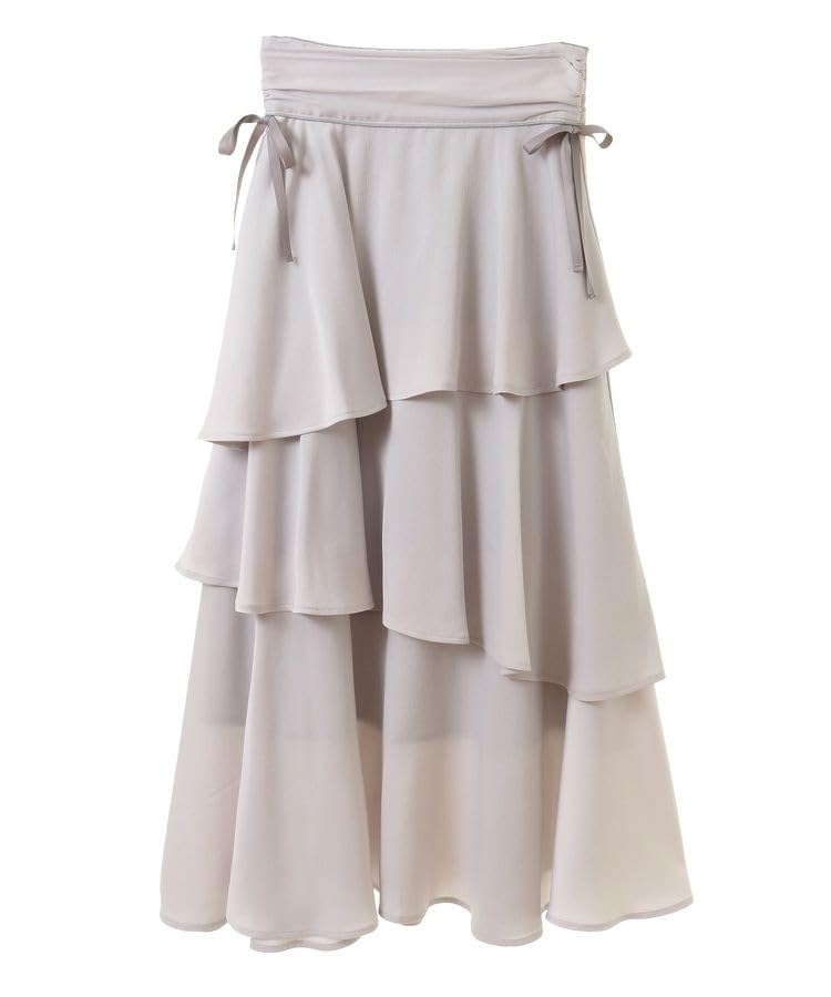 

Earth Music Ecology Side Ribbon Tiered Skirt 01000111100 Light Gray & Women s