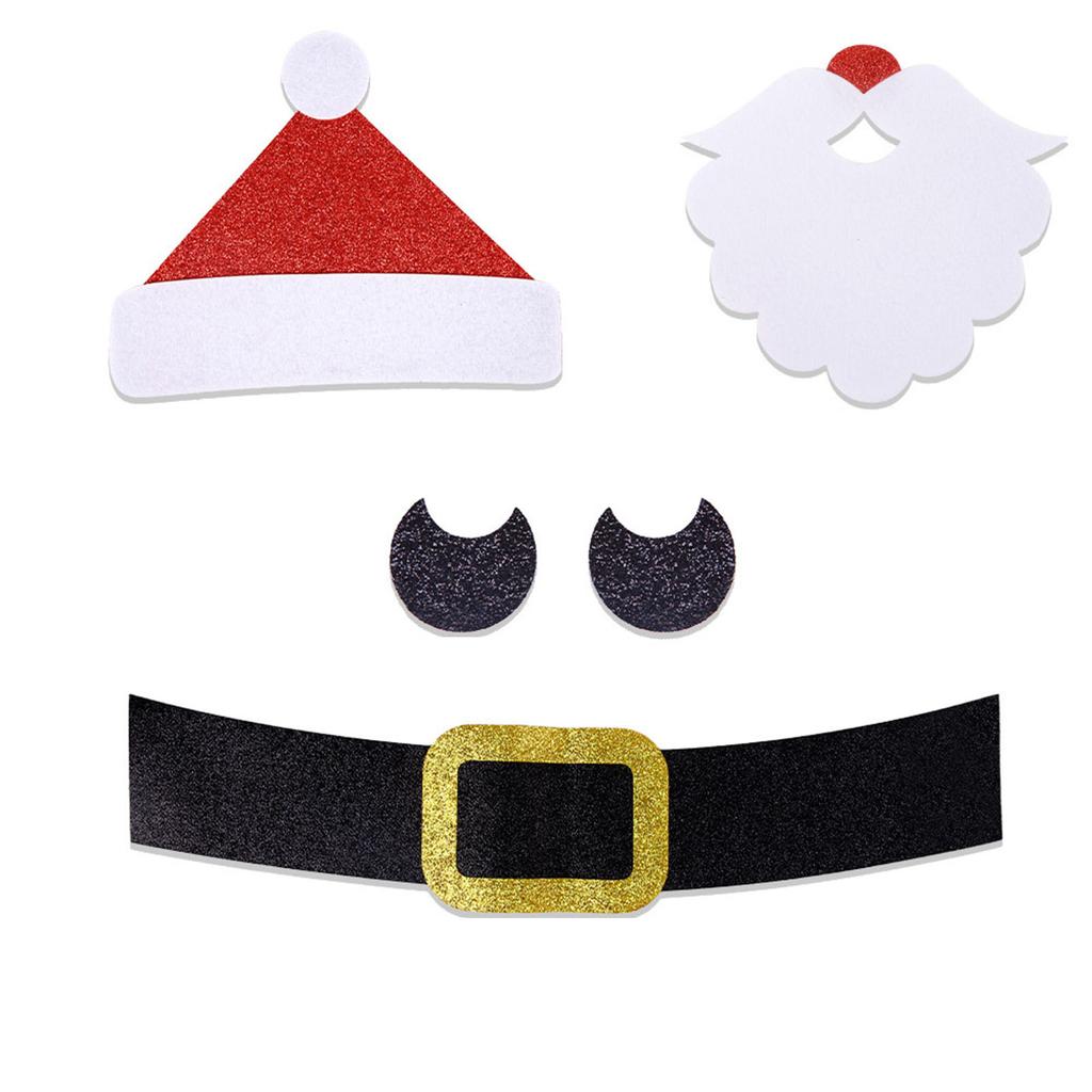 Cartoon Moose-Shape Door Stickers Felt Cloth Christmas Cute Exquisite Door Pasters For Xmas Window Decoration