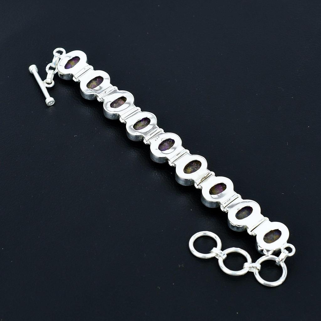 Purple Spiny Oyster Bracelet 925 Sterling Silver Bracelet Adjustable Chain Bracelet Handmade Boho Bracelet Gemstone Jewelry Engagement Gifts