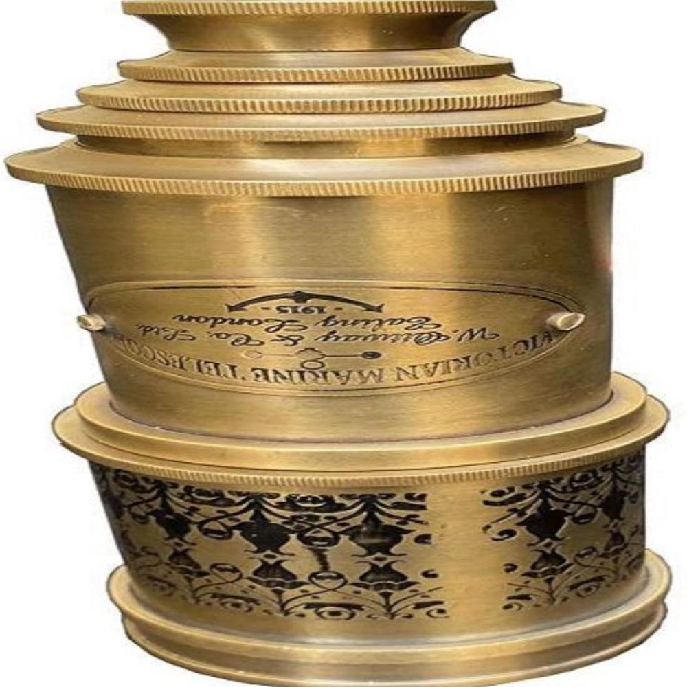 Antik Sárgaréz Kalóz Kémcső Teleszkóp – Kézi 45,72 cm-es Tengerészeti Távcső – Ideális Ajándék Gyűjtőknek