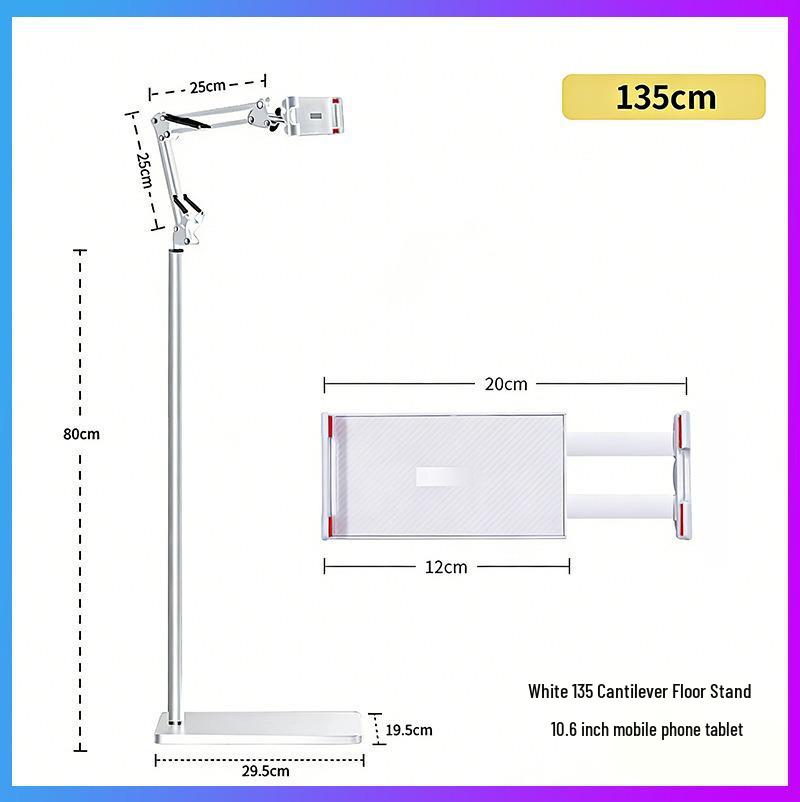 Soporte Cantilever Ajustable de 170 cm de Pie para Teléfono y Tableta para Mesita de Noche o Sofá