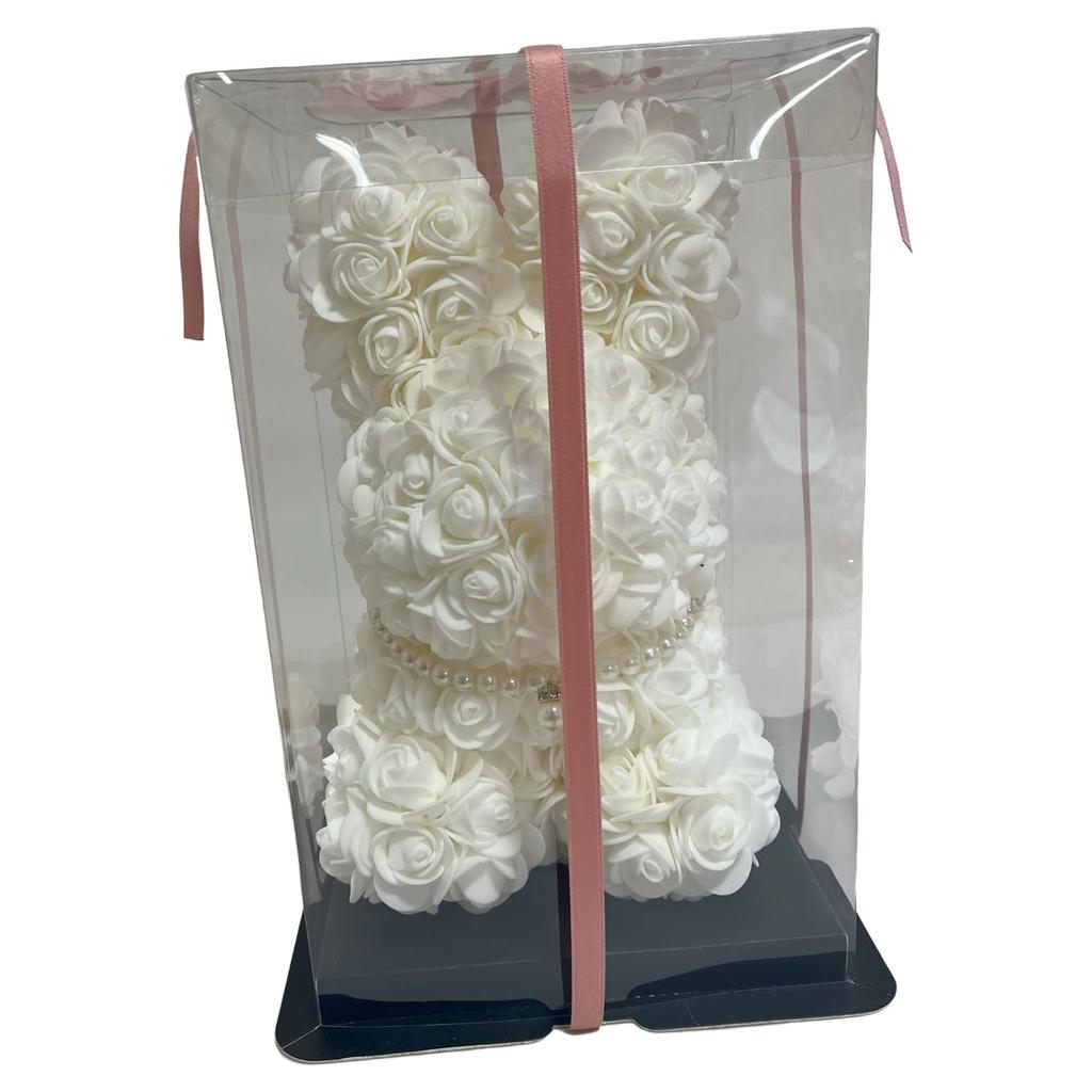 Plush Rose and White Perfect for Gifts and 805363 Q-FLA Ornament, Rabbit, Celebrations,