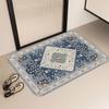 Flannel Carpet Floor Mat Polyester Blue Technology Pattern Plush Carpet Suitable For Living Room Doorway Bedroom Study Bathroom