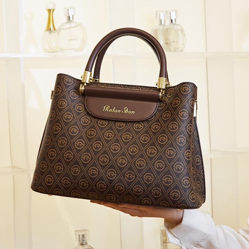 Large-capacity Retro Exquisite Versatile Handbag, High-end Printed Tote Bag, Simple Casual Commuting Versatile Women's Bag