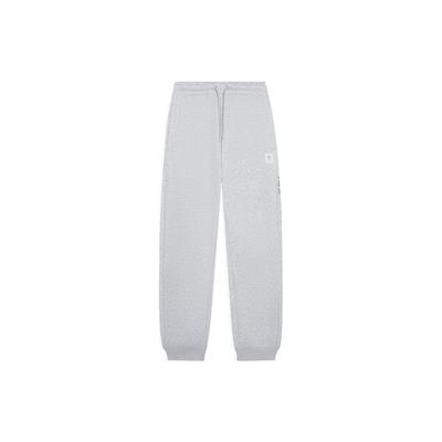 Anti-Wu Series Solid Color Letter Print Drawstring Fleece-Lined Loose Sweatpants Men Bottoms Light-Floral-Grey AKLSB89-3