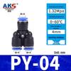 Pneumatic Nylon Air Hose Quick Connect Fittings: PU Straight, PY 5-Way, Cross 4-Way, PZA 3-Way, PE Connector with White/Blue Cap
