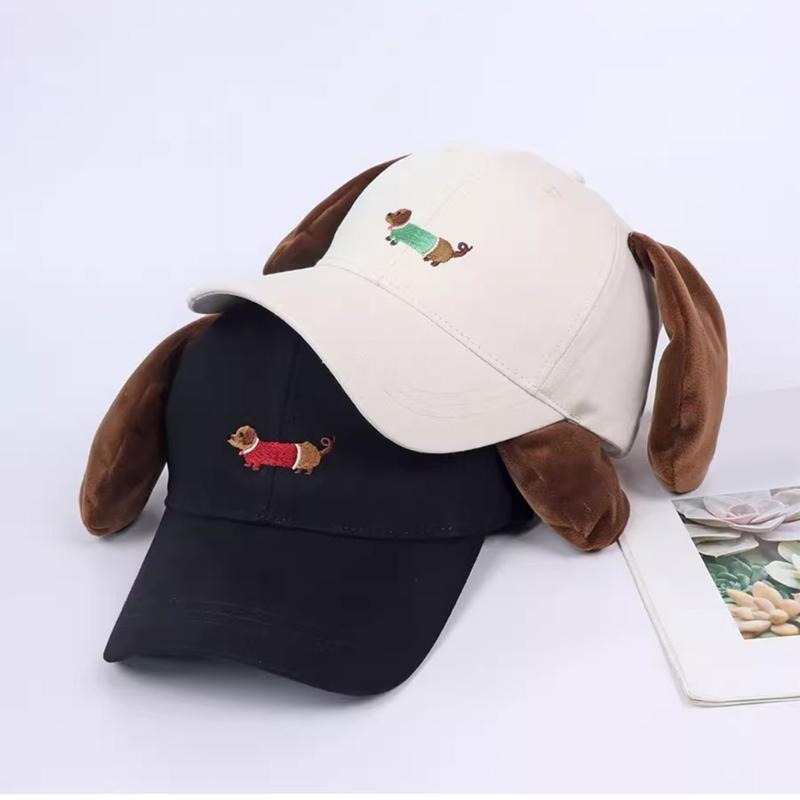 Women Baseball Hat Cartoon Lovely Cartoon Fun Dachshund Hat for Idol Concert Shows Embroidery Caps for Adults
