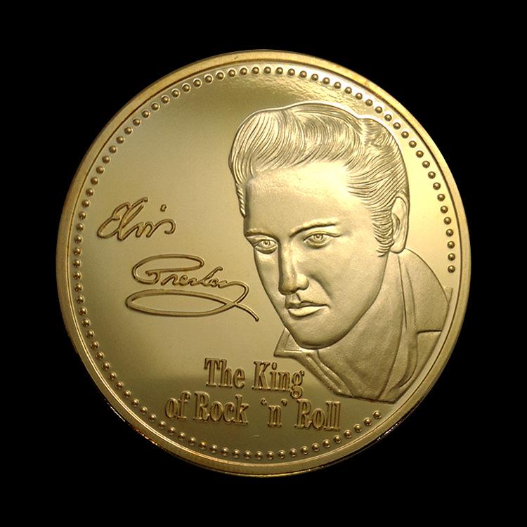 Medaglia commemorativa di Elvis Presley, musica, Hall of Fame, placcatura in oro, creatività, intrattenimento, regali rock dance, oggetti da collezione