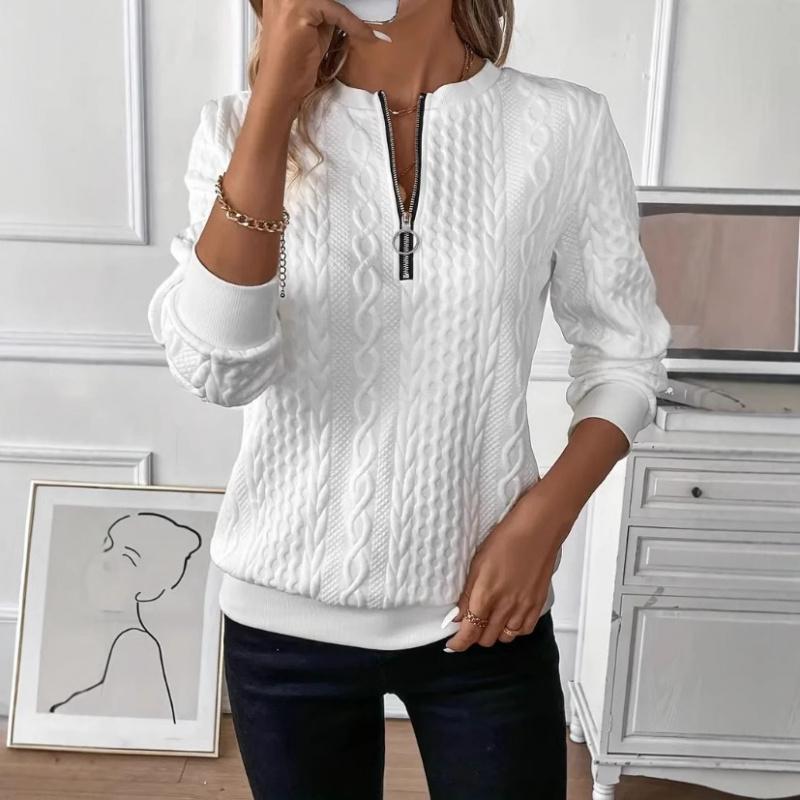 Cross-Border Hot Sale Women's Pullover Sweatshirt Four-in-One Quilted Casual Sweatshirt Zipper Sweatshirt