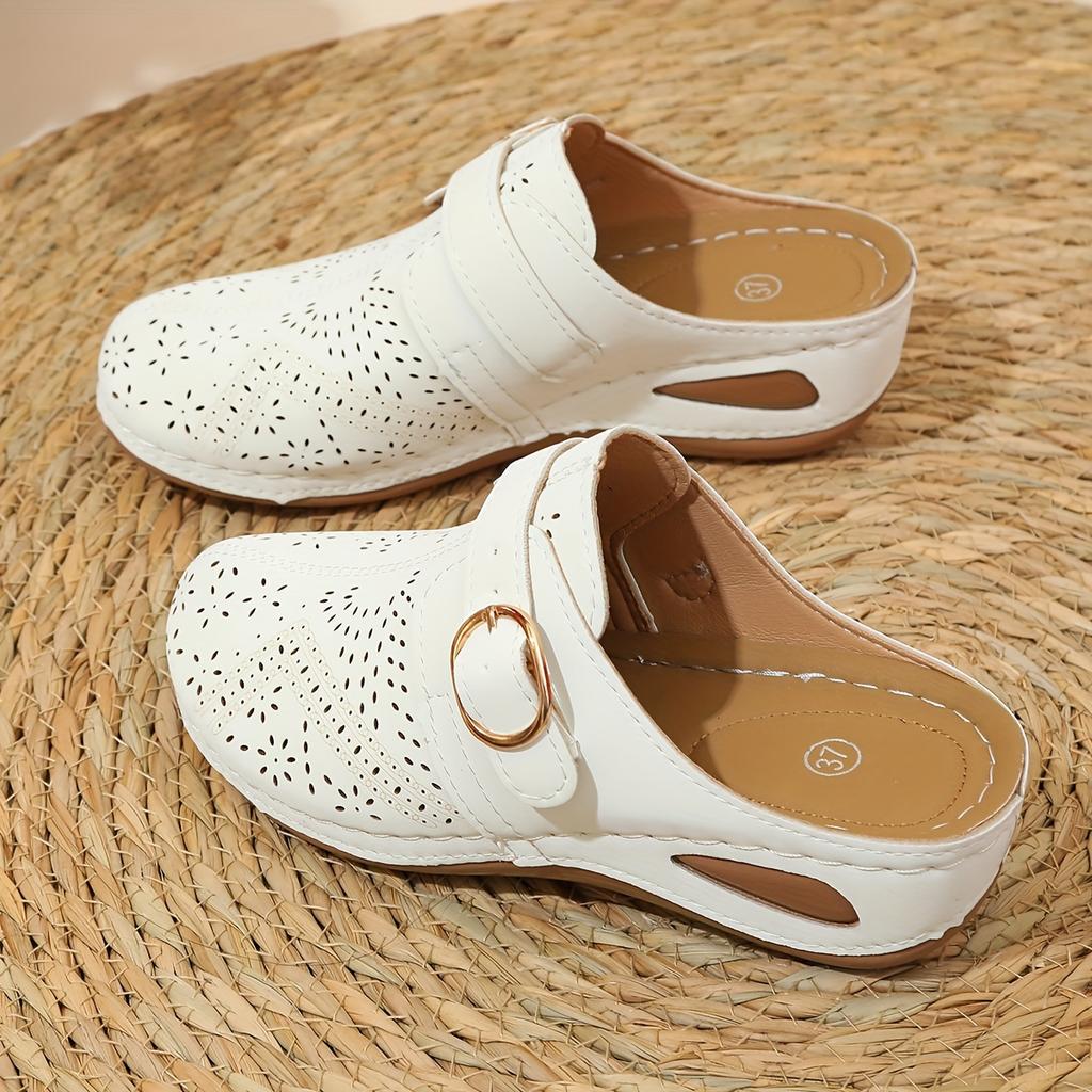 Leisure Baotou Half Slippers Female 2025 New Strap Slope with Large Size Hollow Slippers