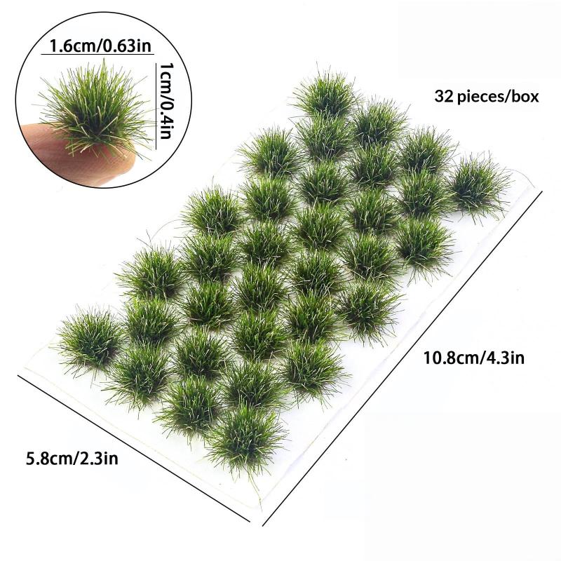 32/60Pcs Resin Static Scenery Ornament Static Grass Tuft Model Grass Tufts Terrain Model Kit Fake Moss Grass For Train Lands