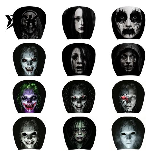 Removable Headrest Protector Universal Car Cover, Scary Face Protective Seat Cover for Most Vehicles, Easy to Install Automotive Interior Accessories