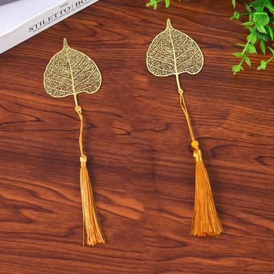 Leaf Vein Metal Bookmark Lotus Flower Book Clip Classical Hollowed Out Bookmark  Student Stationery