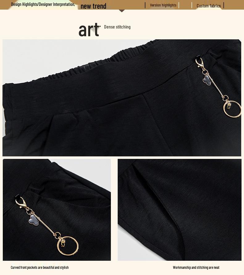 Plus Size High Waist Wide Leg Skirt Pants for Women - Summer Casual Nine-Point Fashion