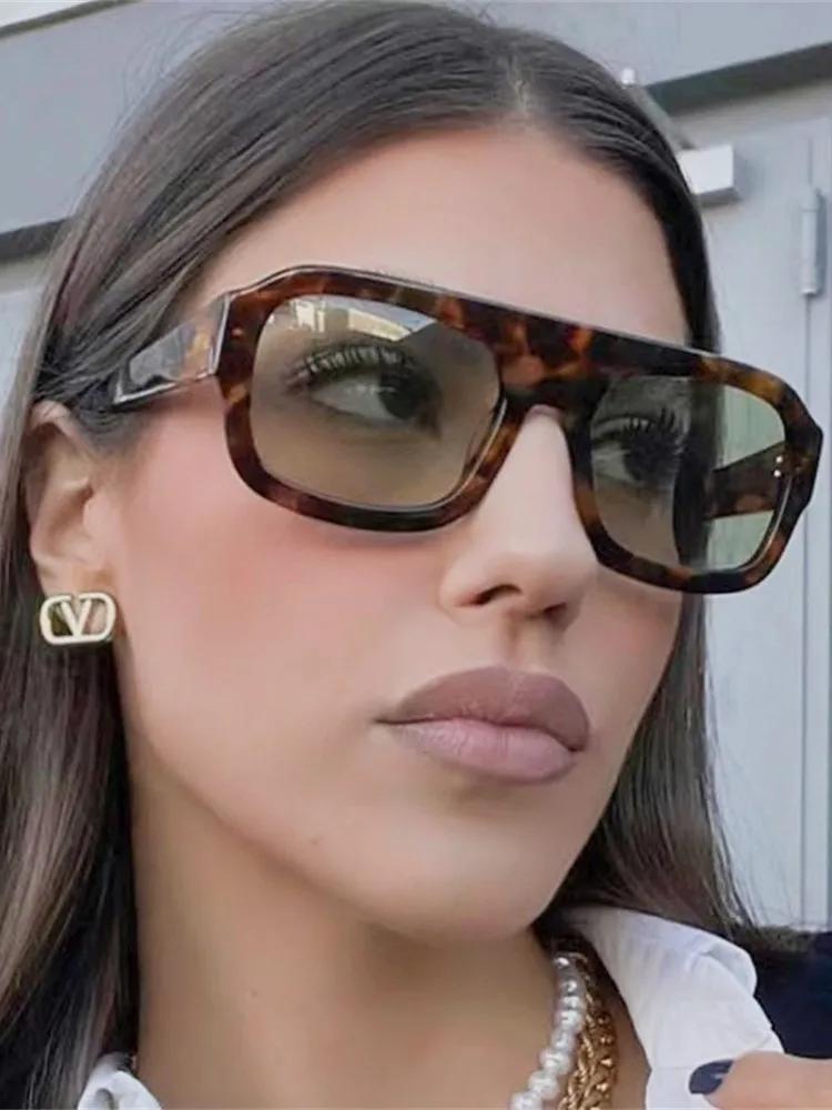 Oversized Rectangle Hip Hop Sun Glasses Glasses for Ladies Trendy Classic Men Vintage Traveling Trend Design Shades Eyewear UV400