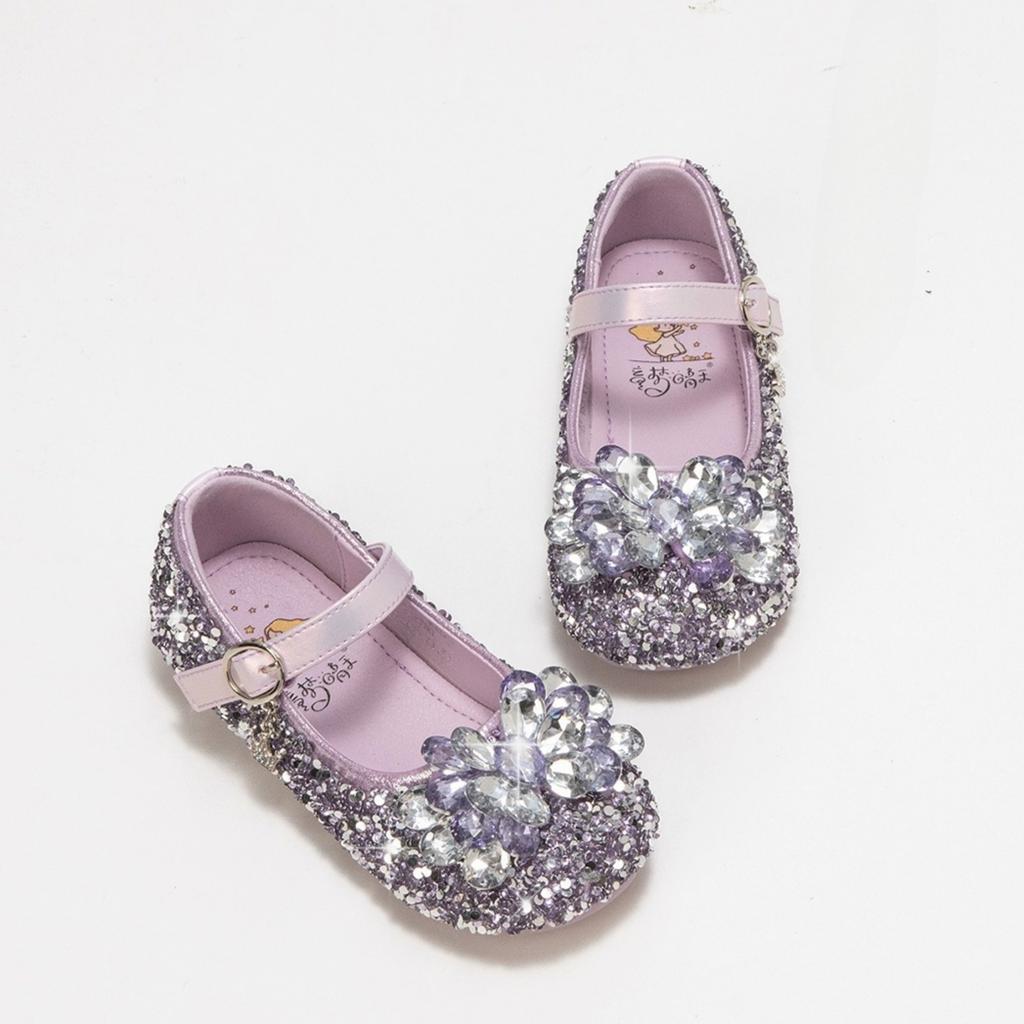 Girls' Fashionable Princess Shoes Children's High-end Crystal Shoes Soft-soled Small Leather Shoes Girls' Lightweight Shoes