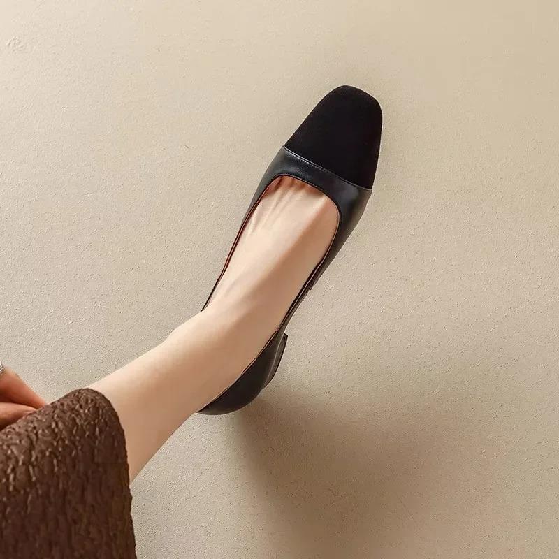 New Leather Women's Heeled Single Shoes Sandals Thick Heel Chaussure Femme Zapatos Mujer Sandalias Sapatos Pumps Formal Shoes