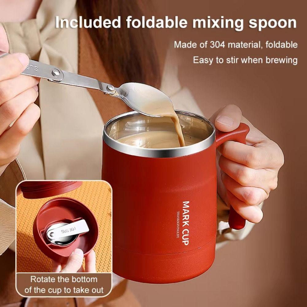 Double-layer Cold Water Drinks Tumbler Non-Slip Handle Thermal Mug Thermos Water Bottle  Outdoor