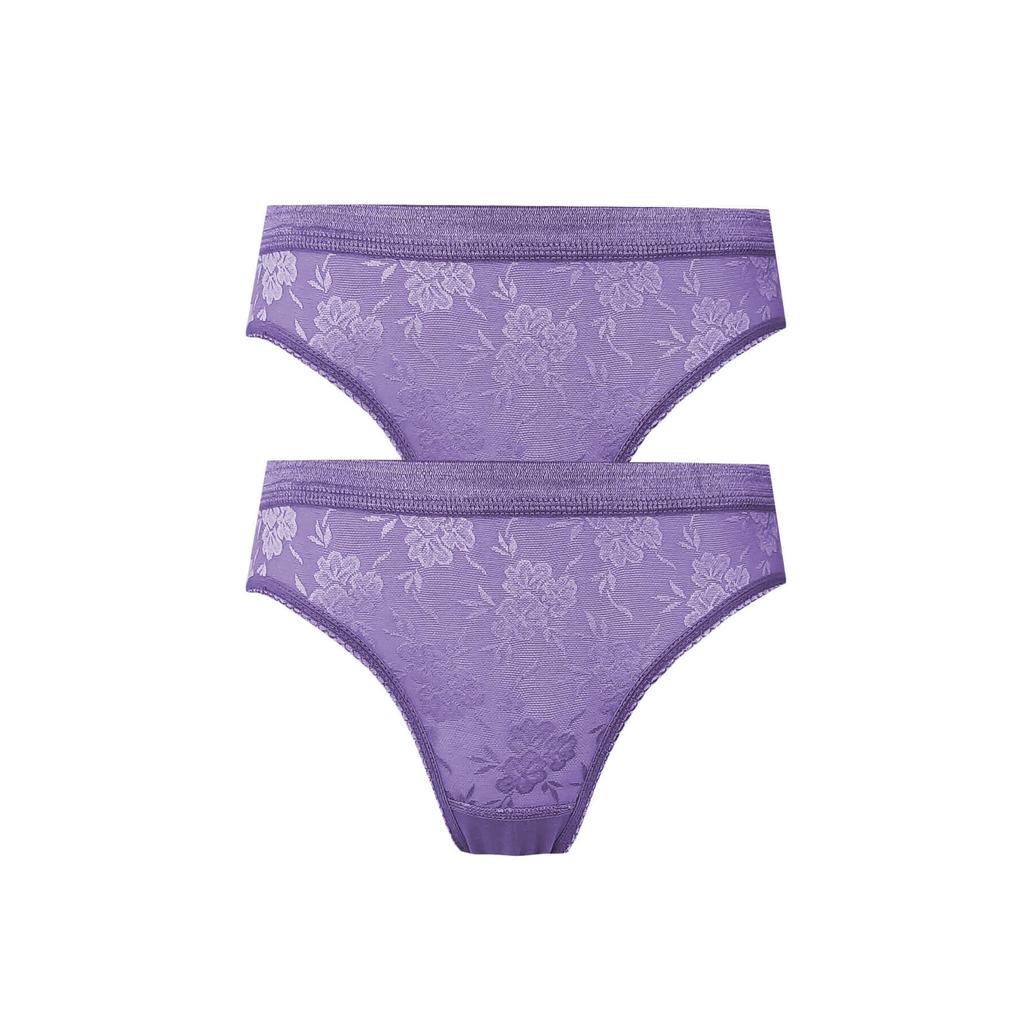 2li Kadın Önü Dantelli Bikini Parlak Lastik Ekonomik Yumuşak