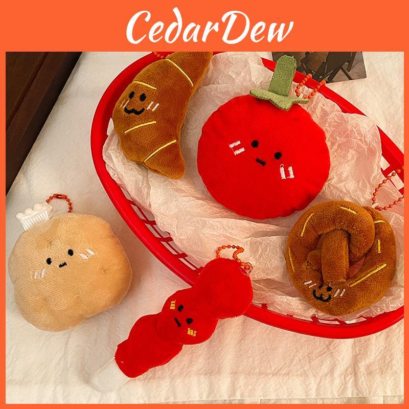 Food Series Plush Hamburger Keychain With Soft Short Pile For Girls And Teens
