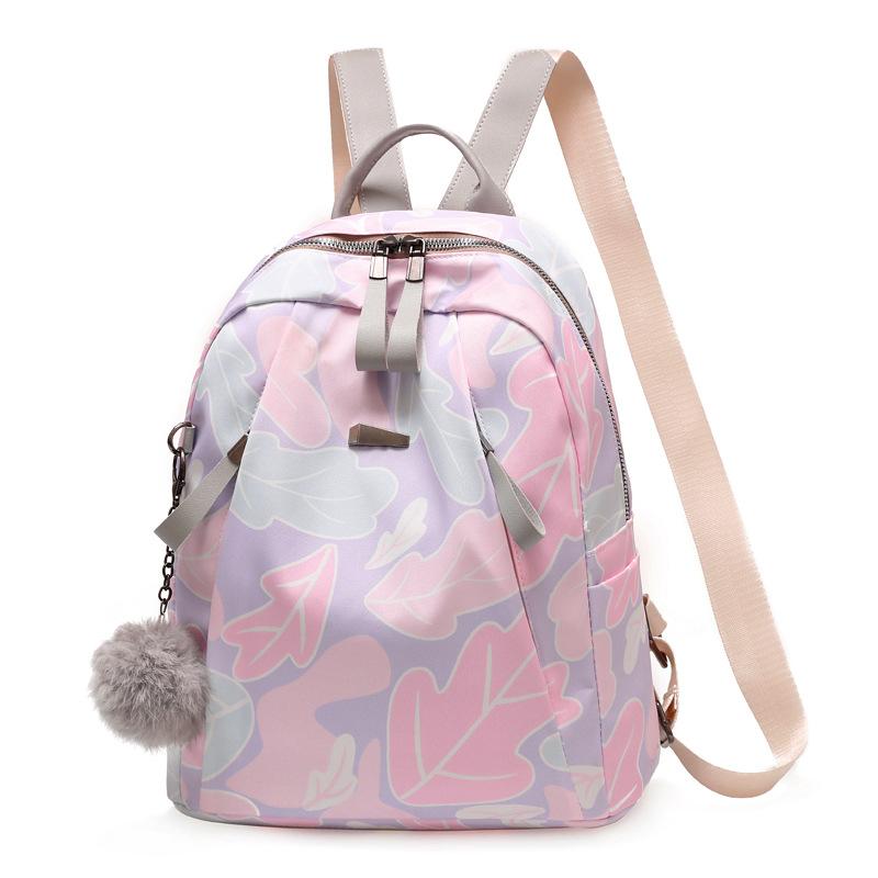 

New Oxford cloth women s backpack simple printing large-capacity commuter bag casual anti-splashing light travel bag