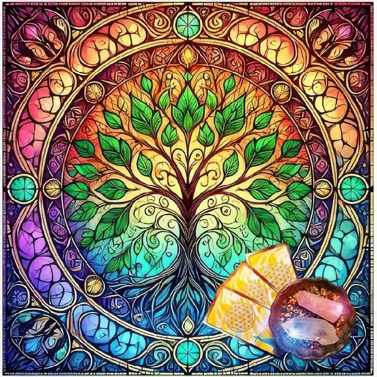 Quadratische Tischdecke, Tarot-Altardecke, Spielunterlage, Tarot-Lesen-Tischdecke, Tarot-Kartenmatte, Wahrsage-Tischdecke