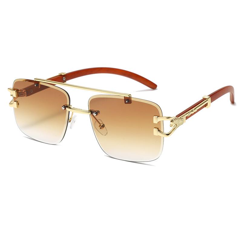 

Солнцезащитные очки без оправы, прямоугольные, модные, с металлической оправой, для женщин и мужчин, большие квадратные солнцезащитные очки для женщин и мужчин, градиентные, для путешествий, Oculos MULTI коричневый