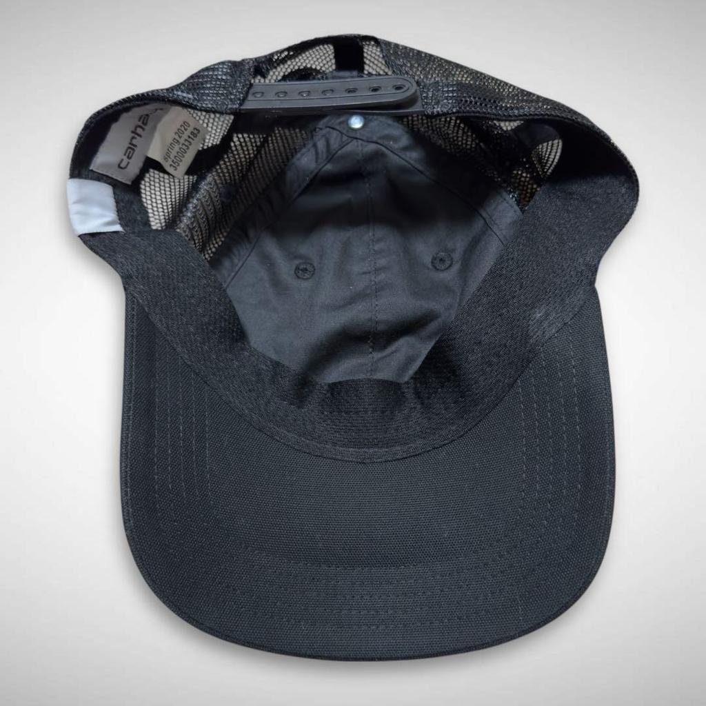 [USED] Carhartt Black Duck Mesh Cap, Solid Black Hat, Carhartt Snapback