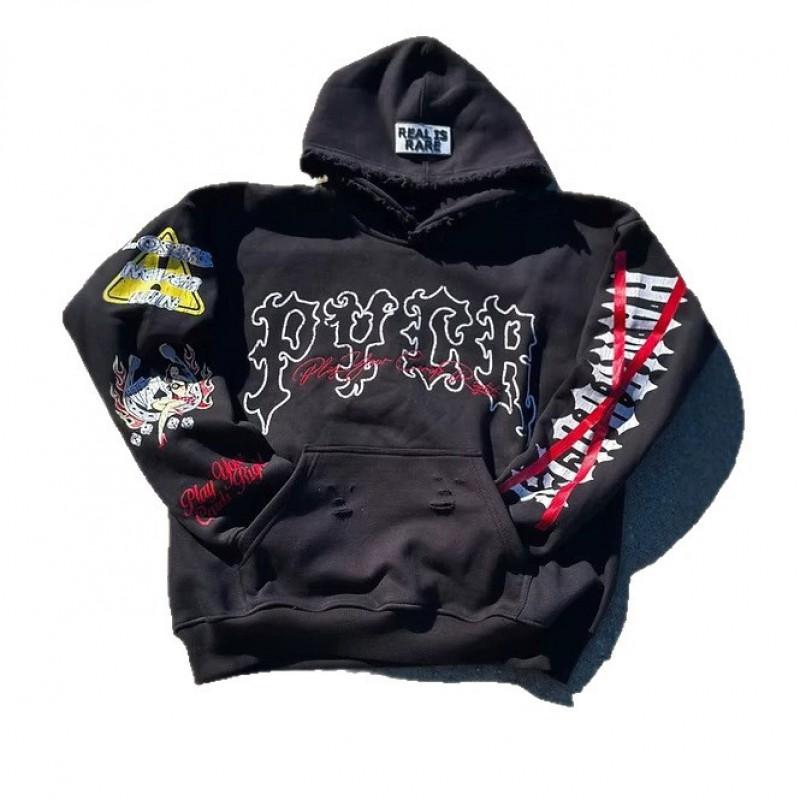 Vintage Hooded Sweatshirt Retro Streetwear Casual Fit Long Sleeve Youth