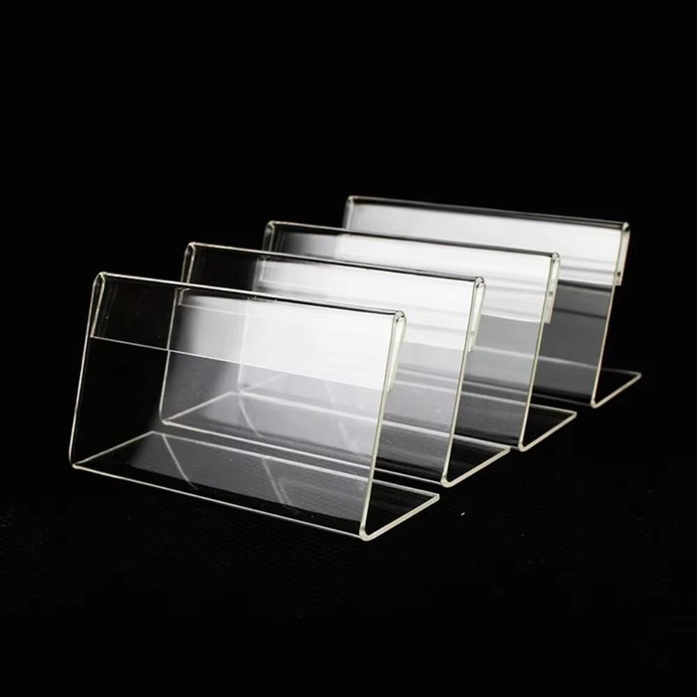 10Pcs Acrylic Small Label Holder Clear Sign Card Stand New Price Tag Clip Stand