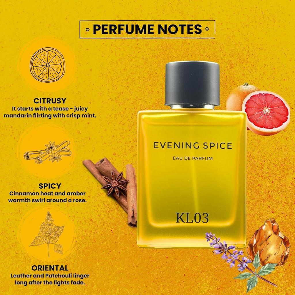 Evening Spice Unisex Eau De Parfum | Long-Lasting Luxury Perfume for Men & Women | Notes of Mandarin, Grapefruit and Patchouli