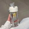 Plastic Water Bottle Large Portable Travel Bottle Sports Fitness Cup Drinking Straw Transparent Water Bottle