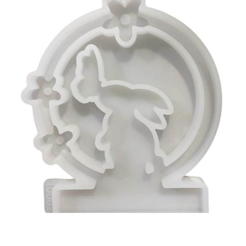 Easter Rabbit Silicone Mold Candlestick Resin Mold Heart Rabbit Holder Silicone Mold DIY Candlestick Casting Mold