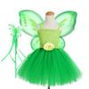 St. Patrick's Day Dress for Kids - Parade Dress Party Set of Tinkerbell Butterfly Fairy Dress with a Fluffy Skirt