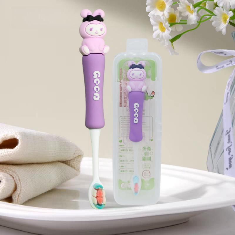 Children's Cartoon Dinosaur Toothbrush, Ages 3-12, with Cute Non-slip Handle & Soft Bristles for Gentle Oral Care