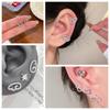 2/3/4Pcs Shiny  Silver Color Wing Stud Earrings For Women Girls Luxury Metal Geometric Hollow Earring Jewelry Gifts