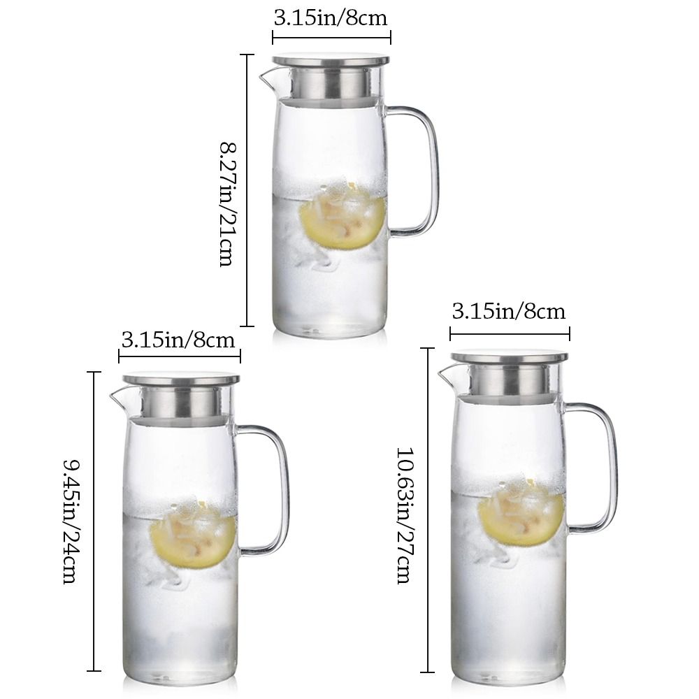 1/1.2/1.5L Transparent Summer Glass Teapot Heat-Resistant Flower Tea Set Puer Kettle Cup Home